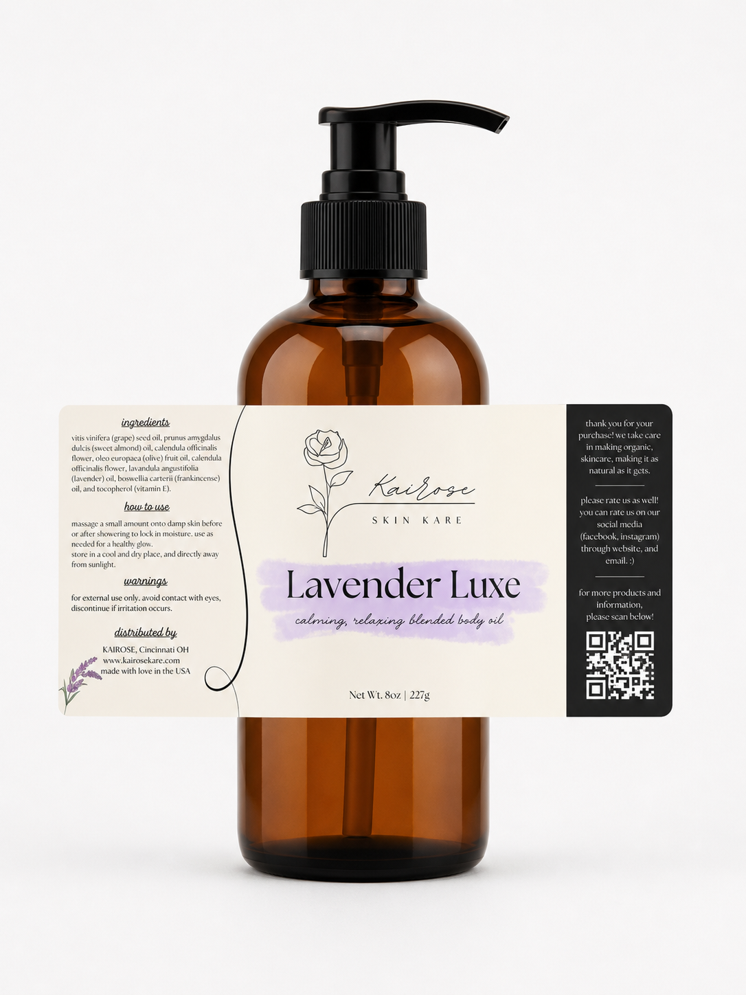 lavender luxe blended body oil