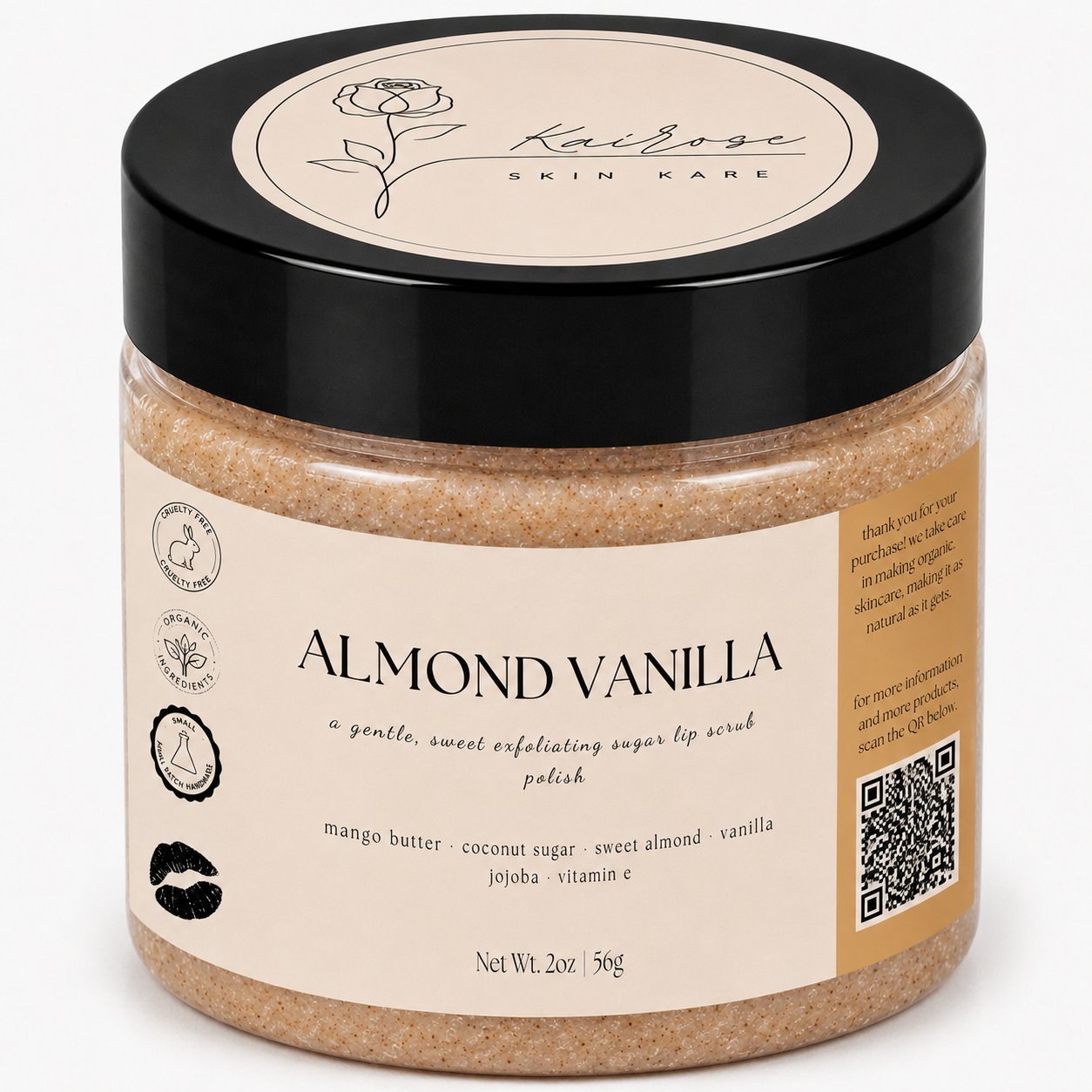 almond vanilla lip polish scrub