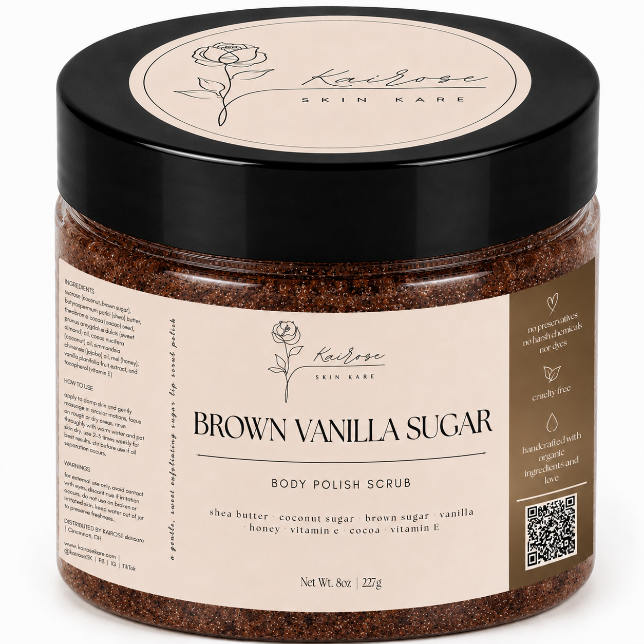 brown vanilla sugar body polish scrub