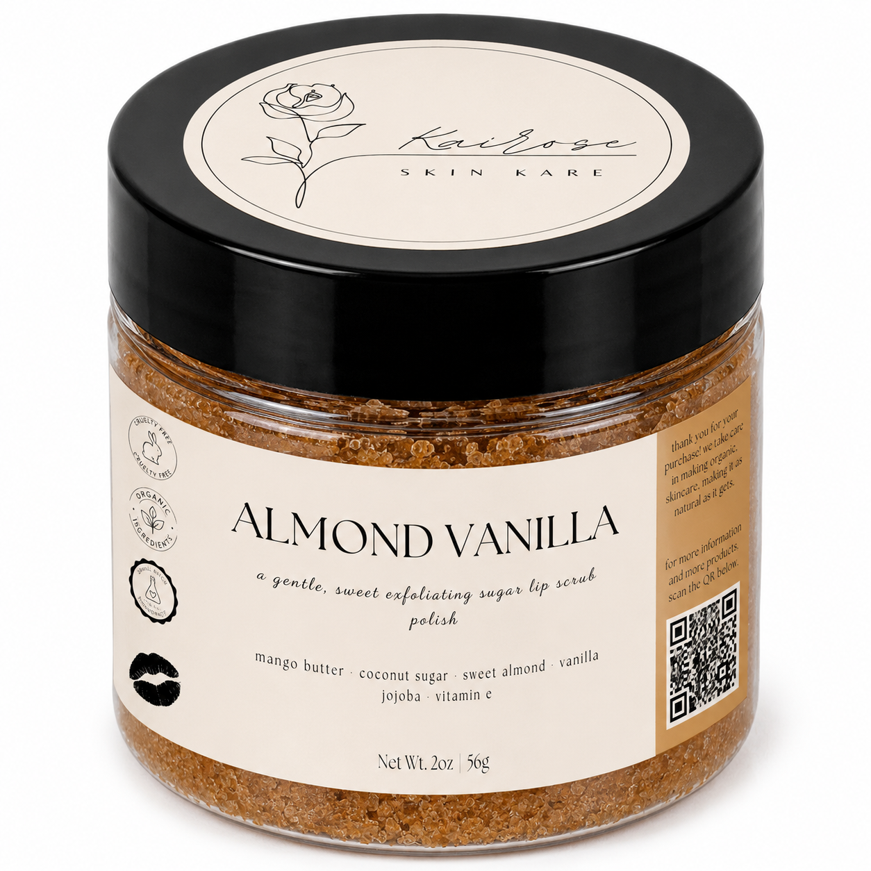 almond vanilla lip polish scrub