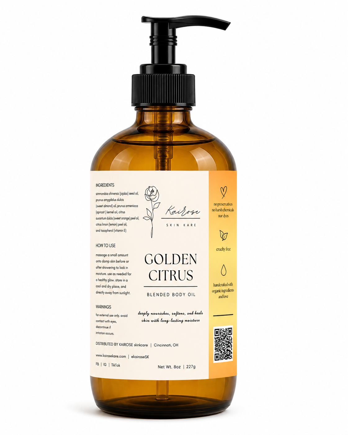 golden citrus blended body oil