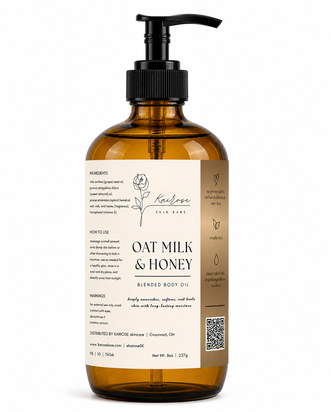 oat, milk, & honey blended body oil