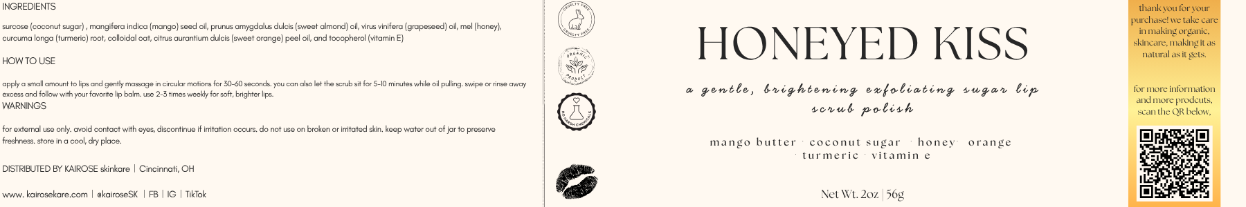 honeyed kiss lip polish scrub